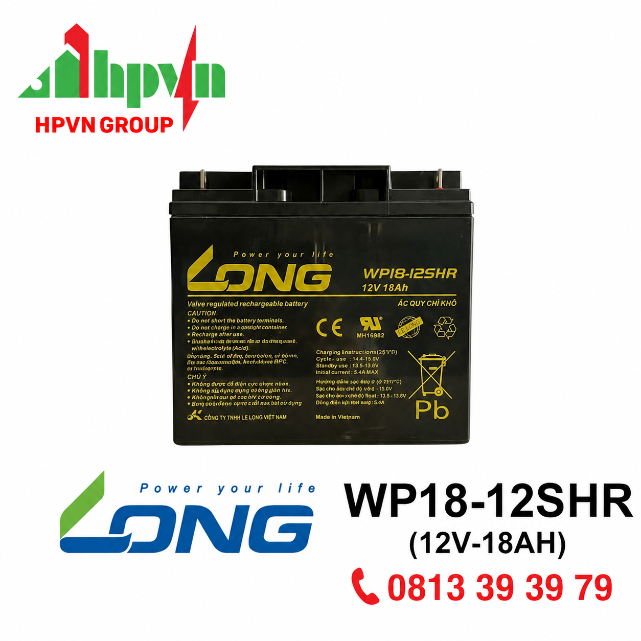 Ắc Quy Long WP18-12SHR (12V-18Ah)